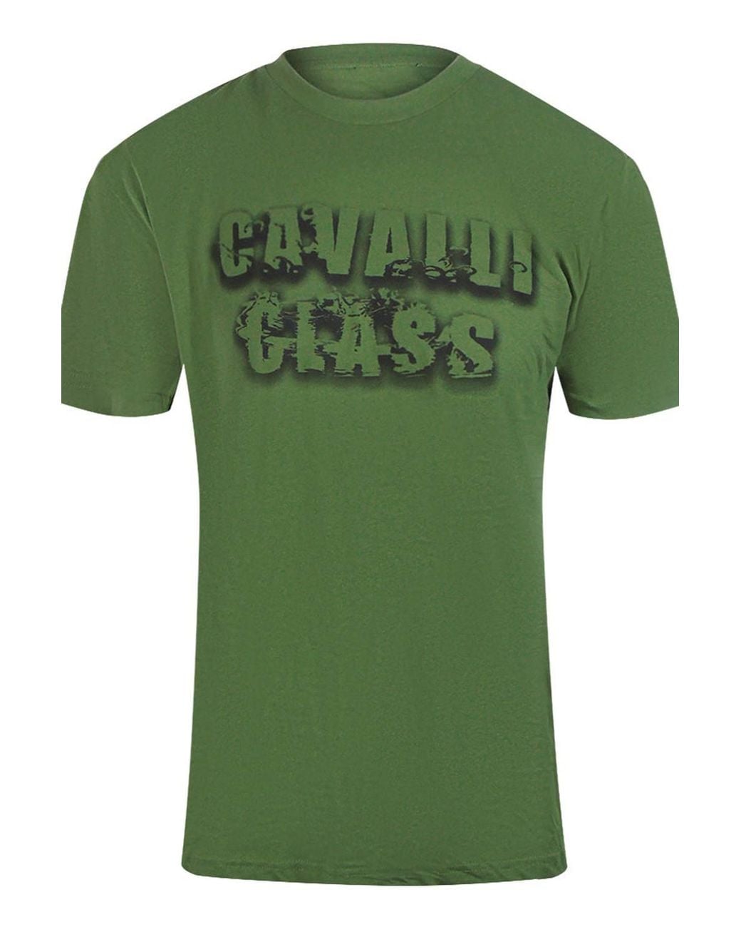 Roberto Cavalli Green Short Sleeve Crew T-Shirt for men