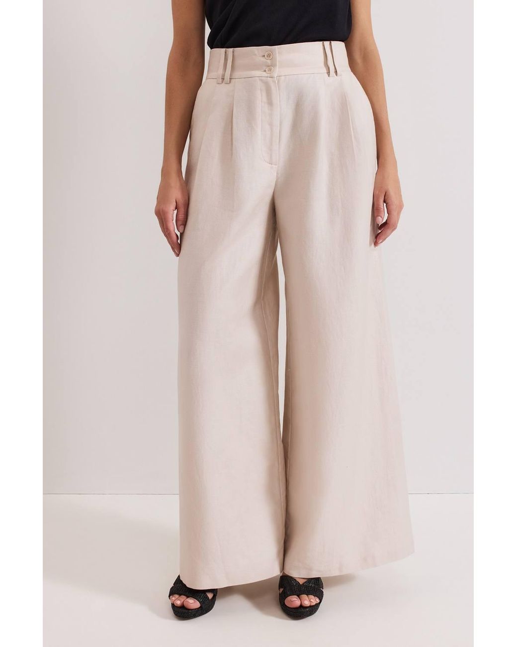 Phase Eight Pink Amble Linen Trouser