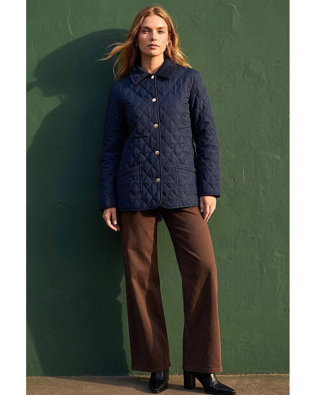 Roman Blue Quilted Collar Jacket