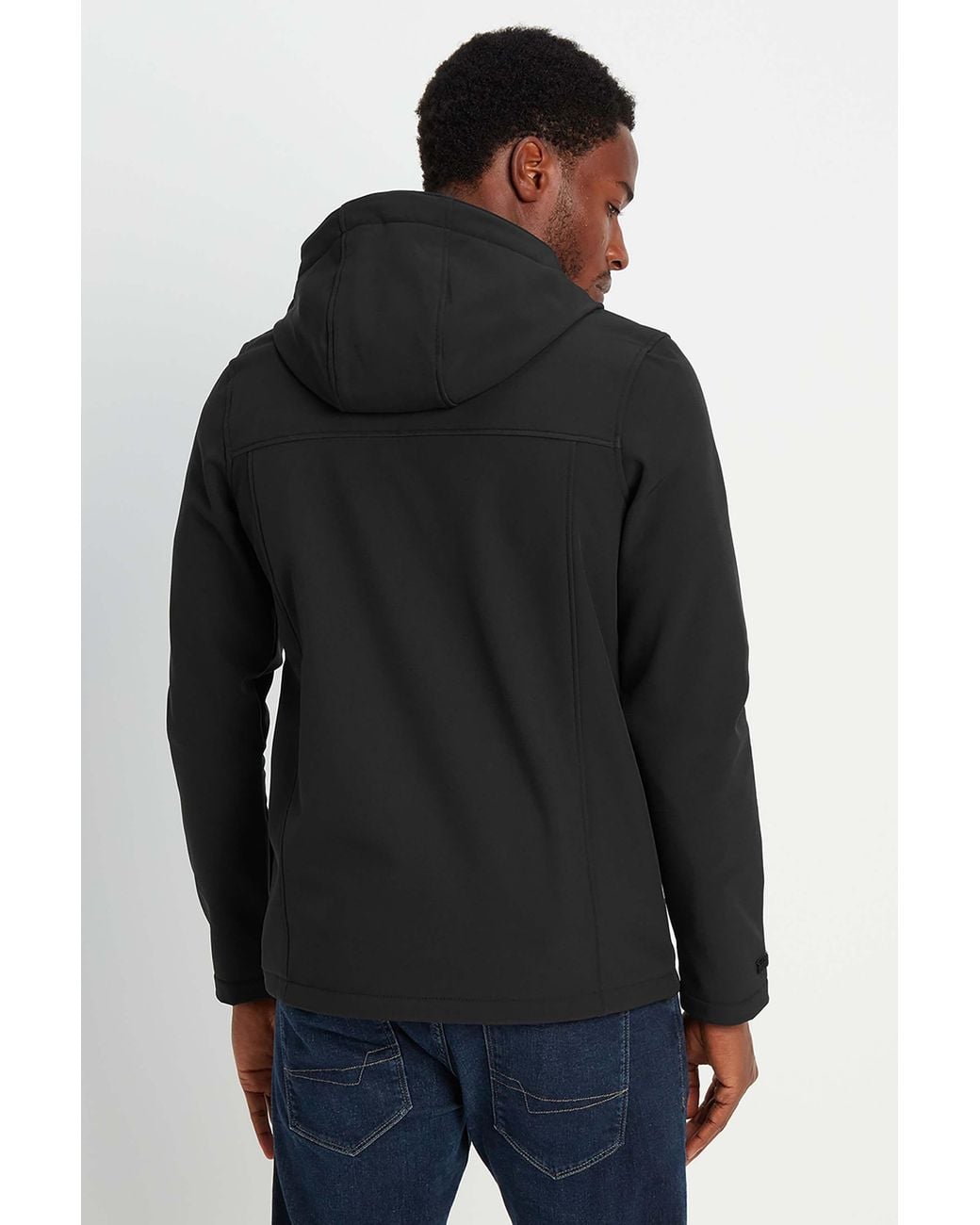 TOG24 Black 'Feizor' Shower Resistant Softshell Hooded Jacket for men