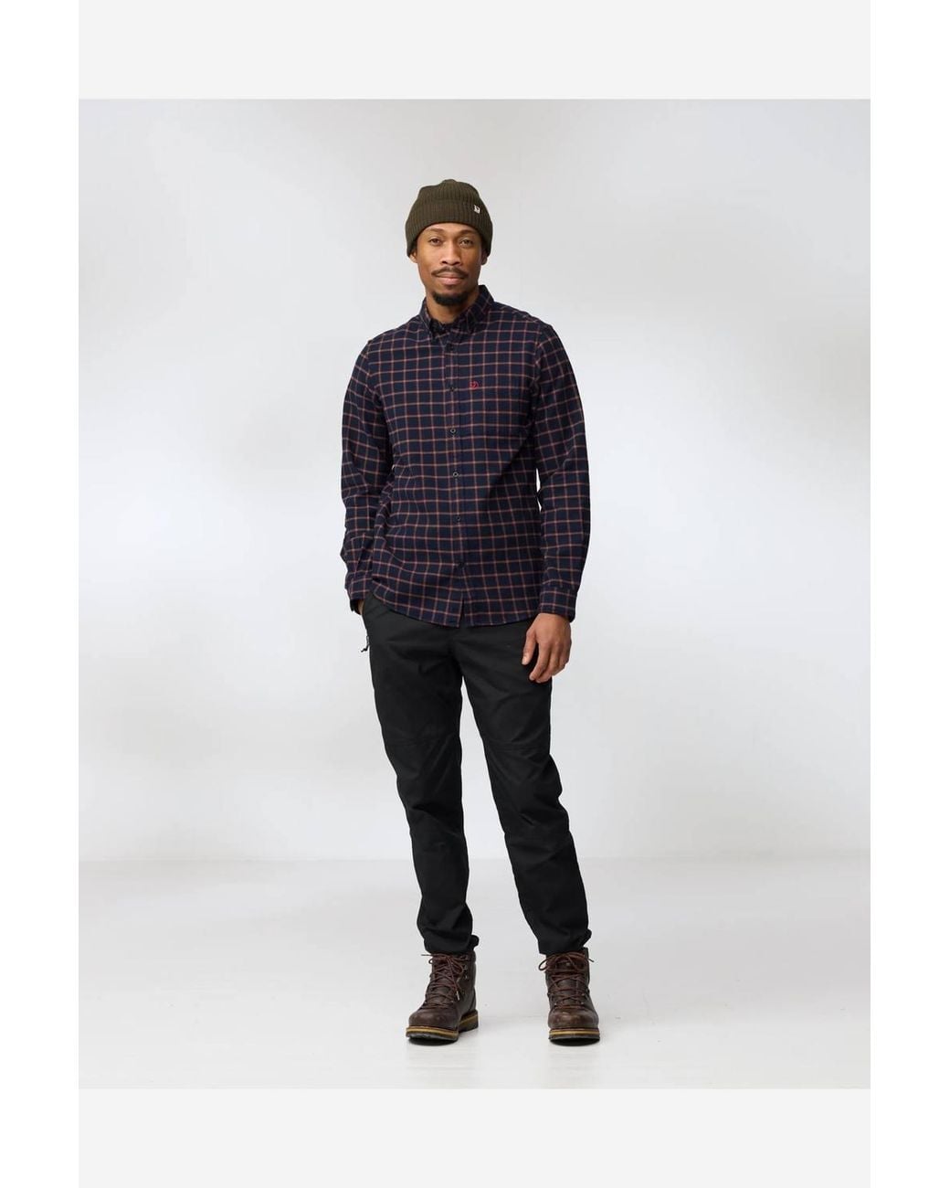 Fjallraven Blue Classic Style Long Sleeve Collared Regular Fit Shirt for men