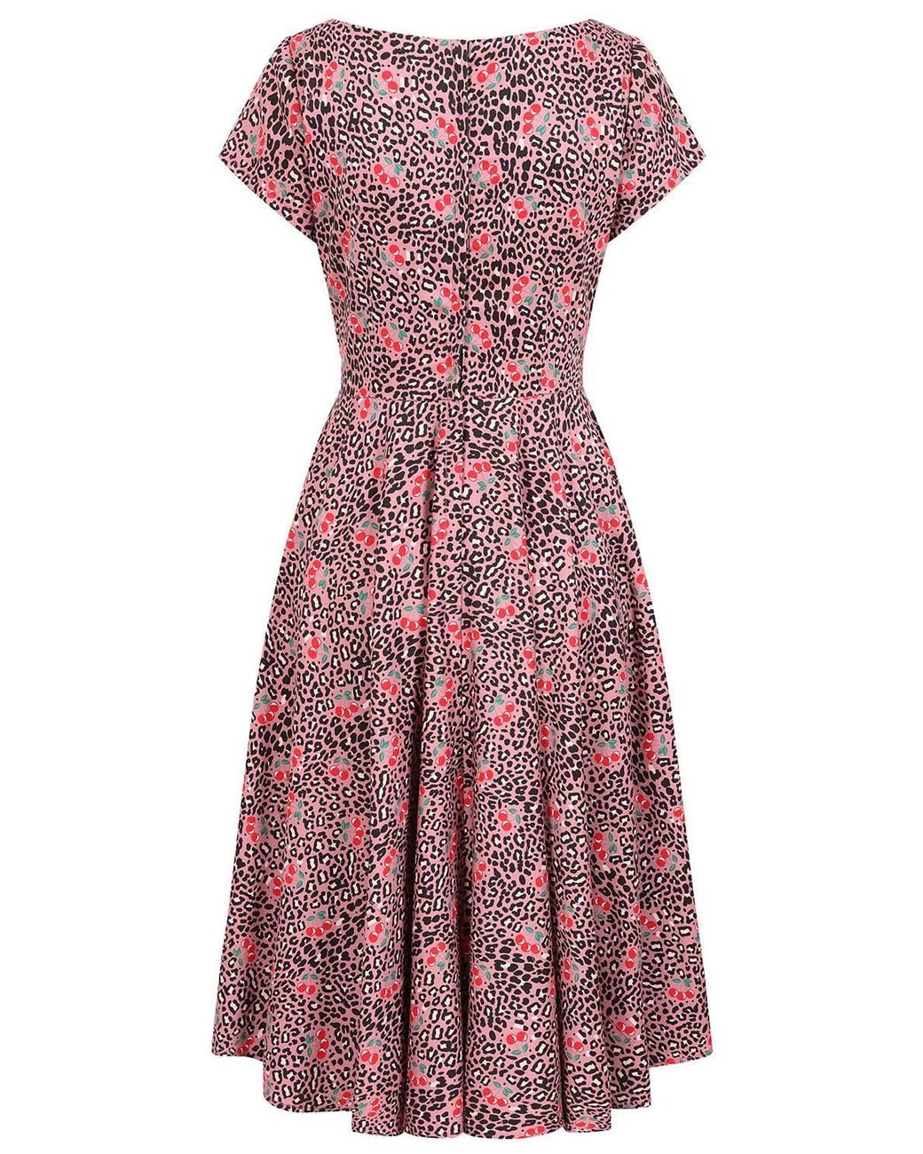 Banned Retro Purple Lola Cherry Leopard Swing Dress