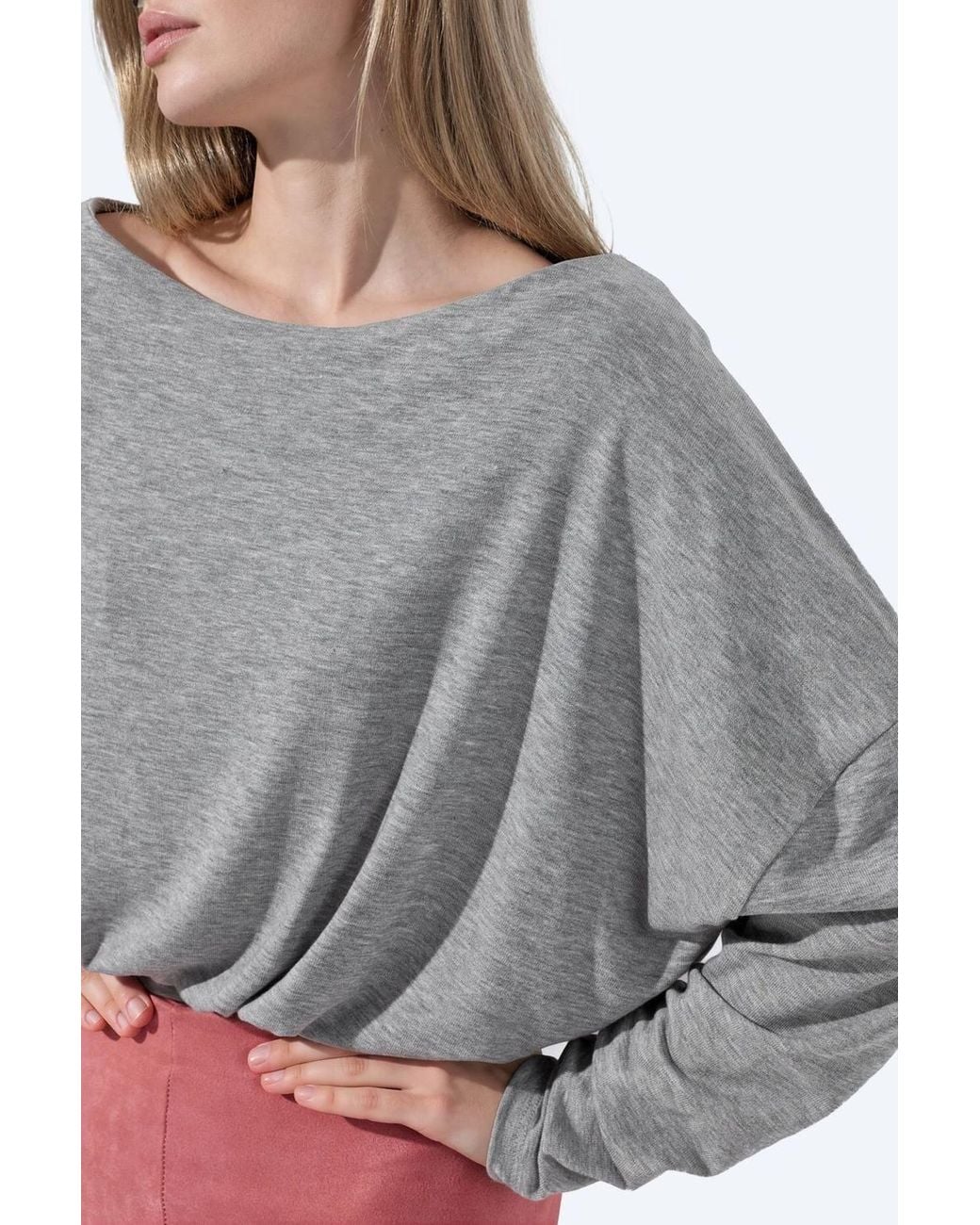Busem Gray Crew Neck Long Sleeve Top