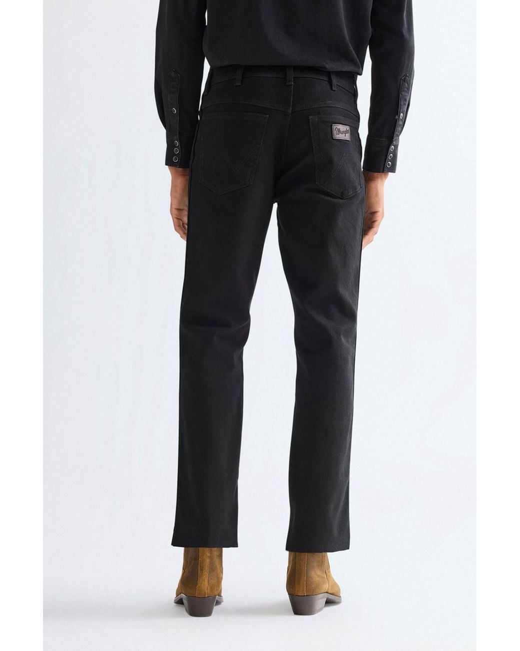 Wrangler Black Texas Regular Fit Jeans Overdye for men