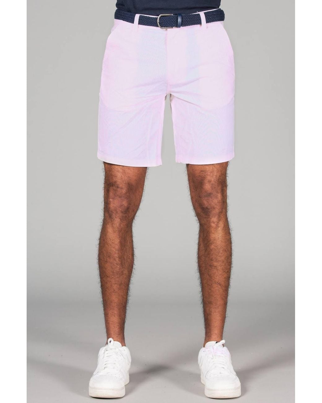 Tokyo Laundry White Cotton Oxford Shorts With Belt for men