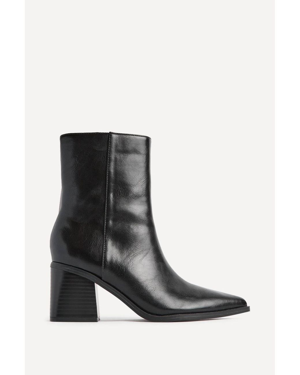 Linzi Black Signal Faux Leather Ankle Boots