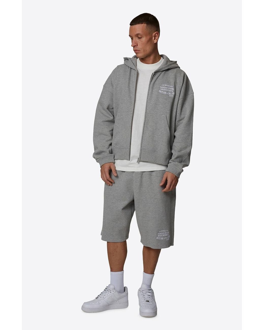 Good For Nothing Gray Baggy Shorts for men
