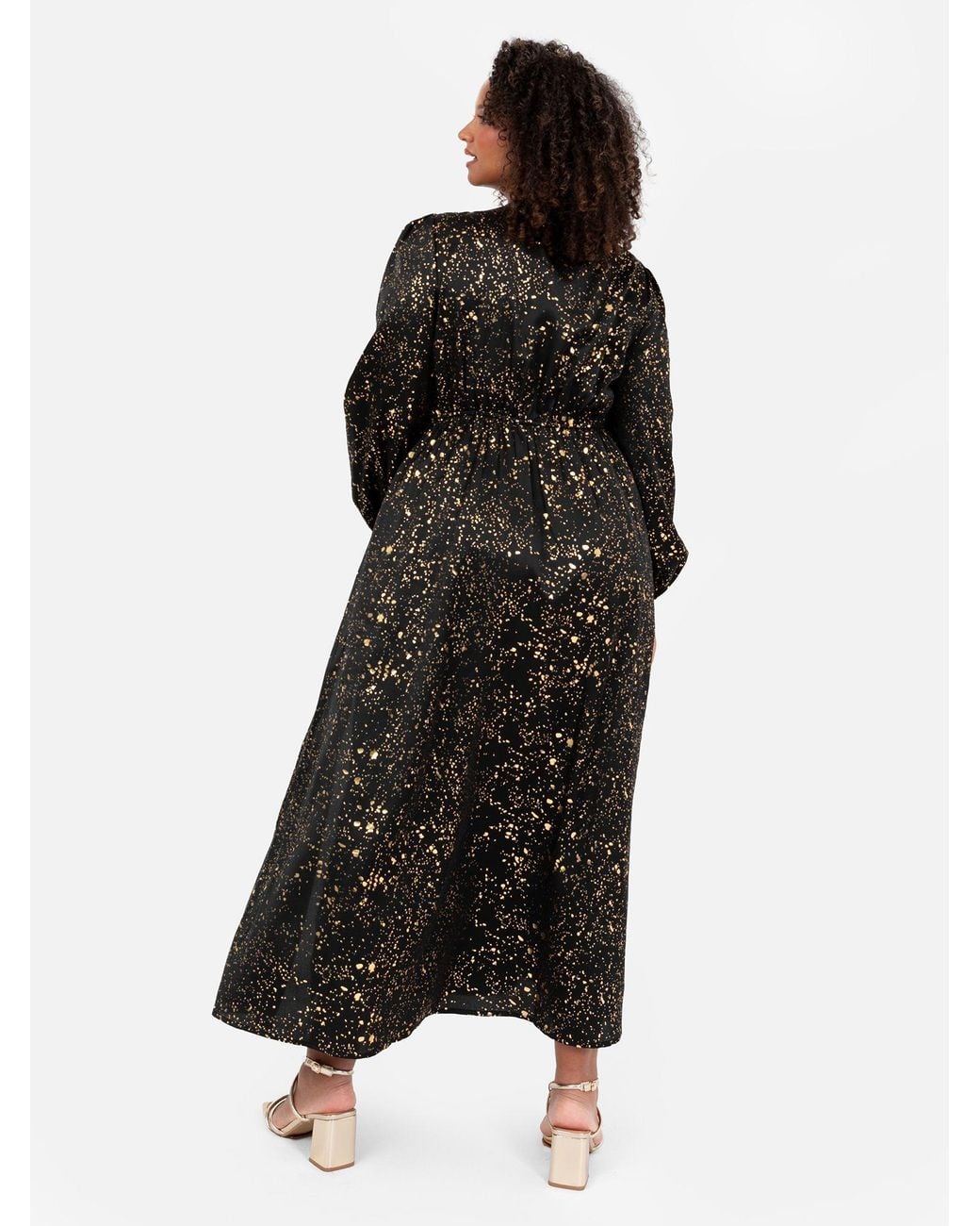 Lovedrobe Black Faux Wrap Midi Dress