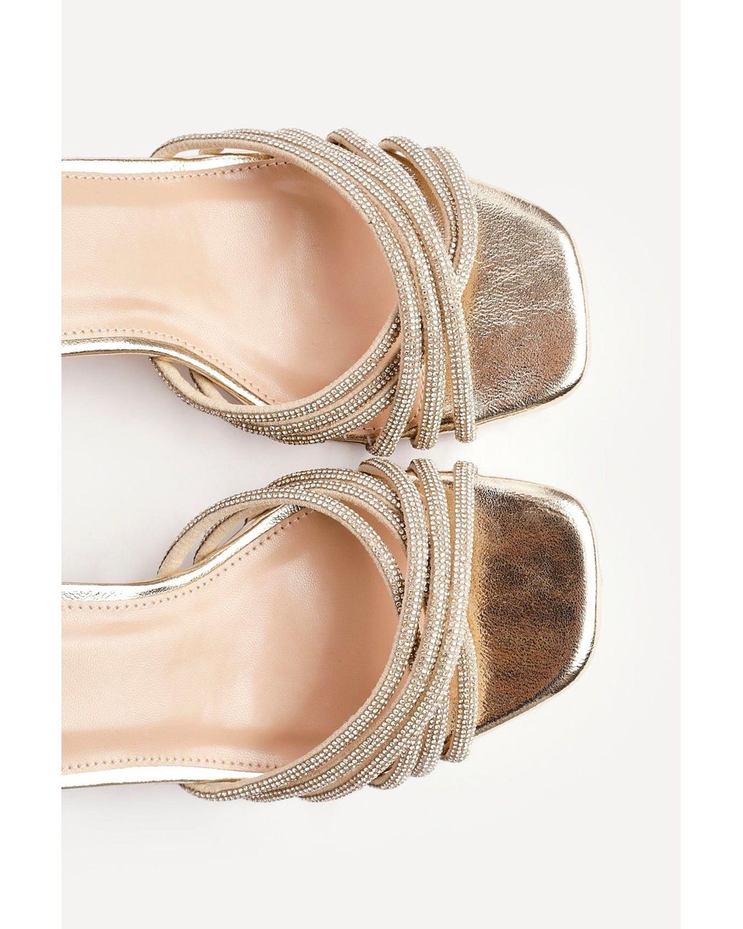 Linzi Natural Strictly Wide Fit Diamante Heels