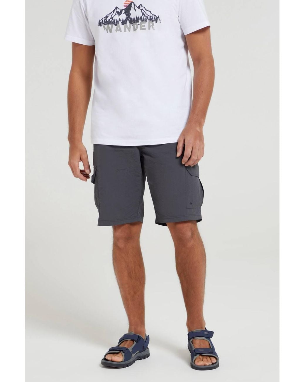 Mountain Warehouse Gray Explore Shorts 100% Nylon Quick Drying Lightweight for men