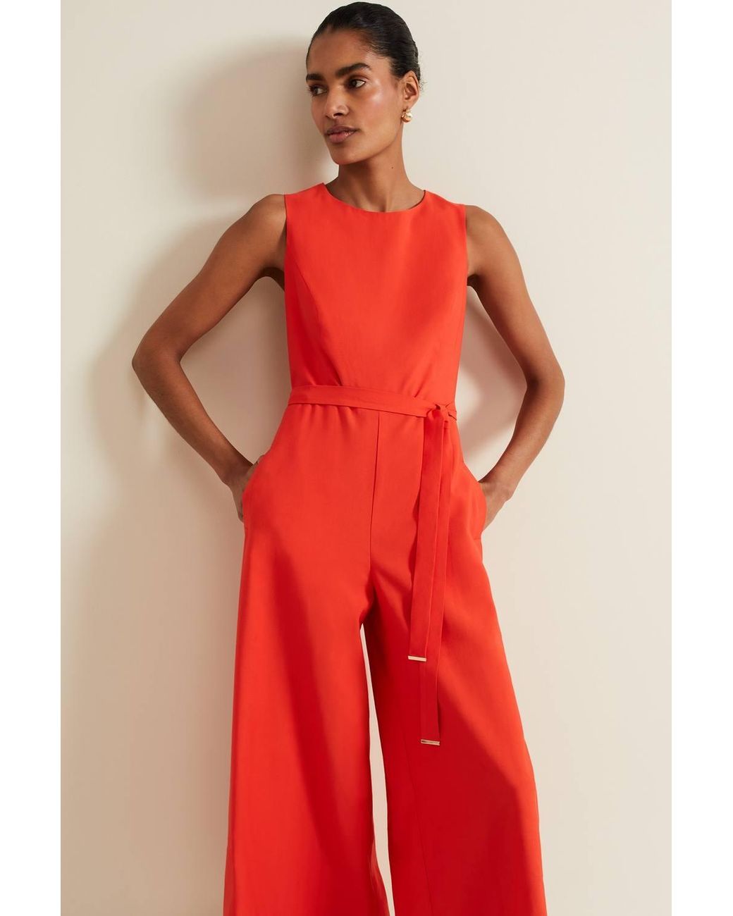 Phase Eight Red Marta Sleeveless Wide-Leg Jumpsuit