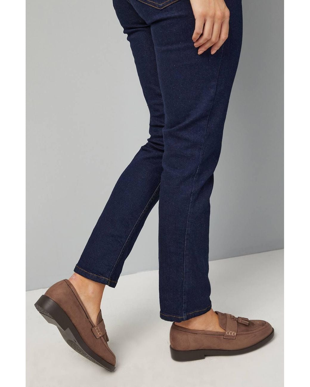 Good for the Sole Blue Wide Fit Paula Faux Suede Tassel Loafers