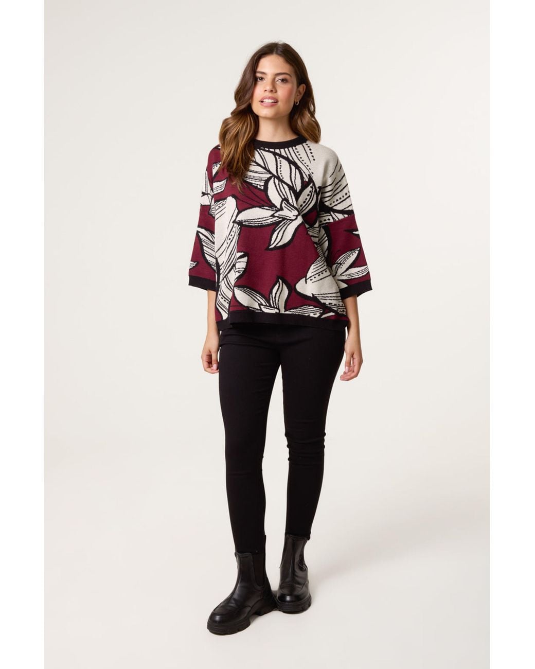 Blue Vanilla Red Long Sleeve Round Neck Jumper
