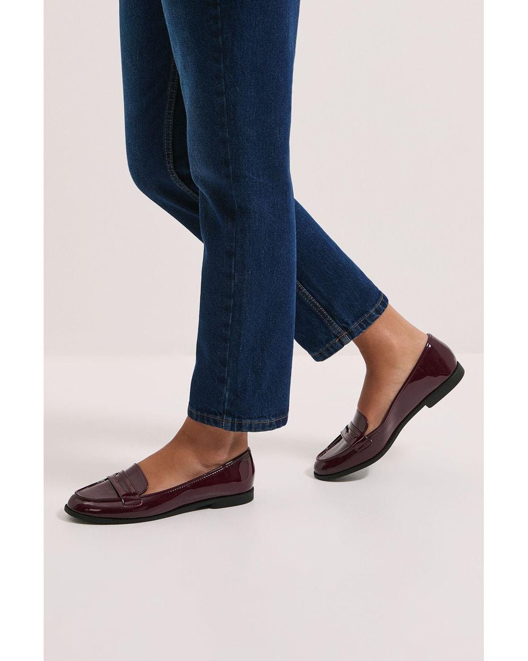 Dorothy Perkins Blue Wide Fit Lara Penny Loafers