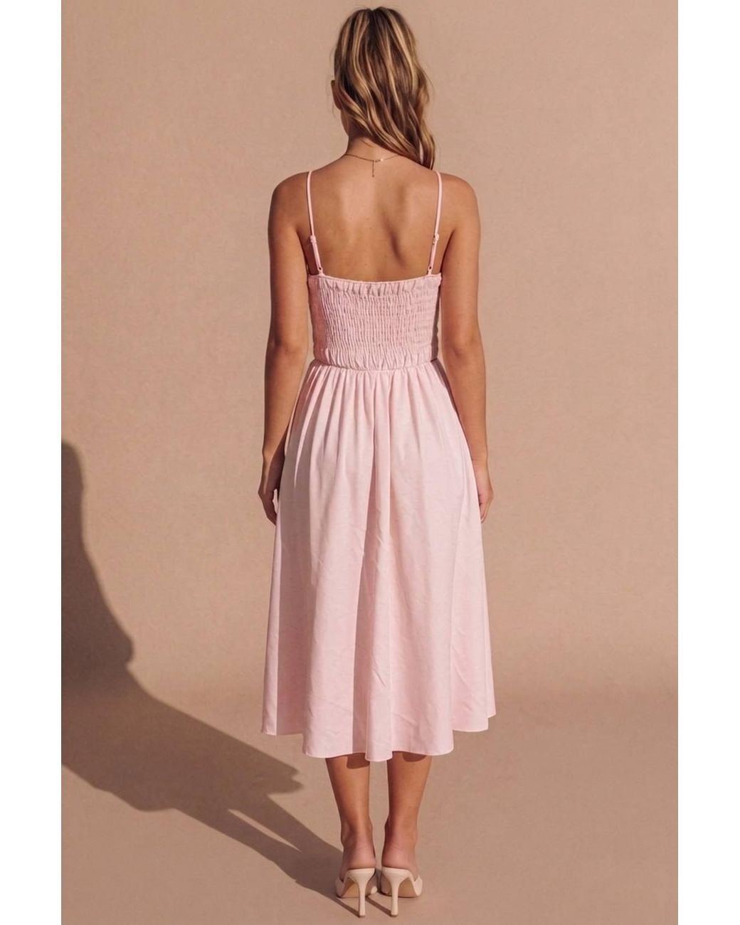 Femme Luxe Natural Corset Detail Strappy Midaxi Dress