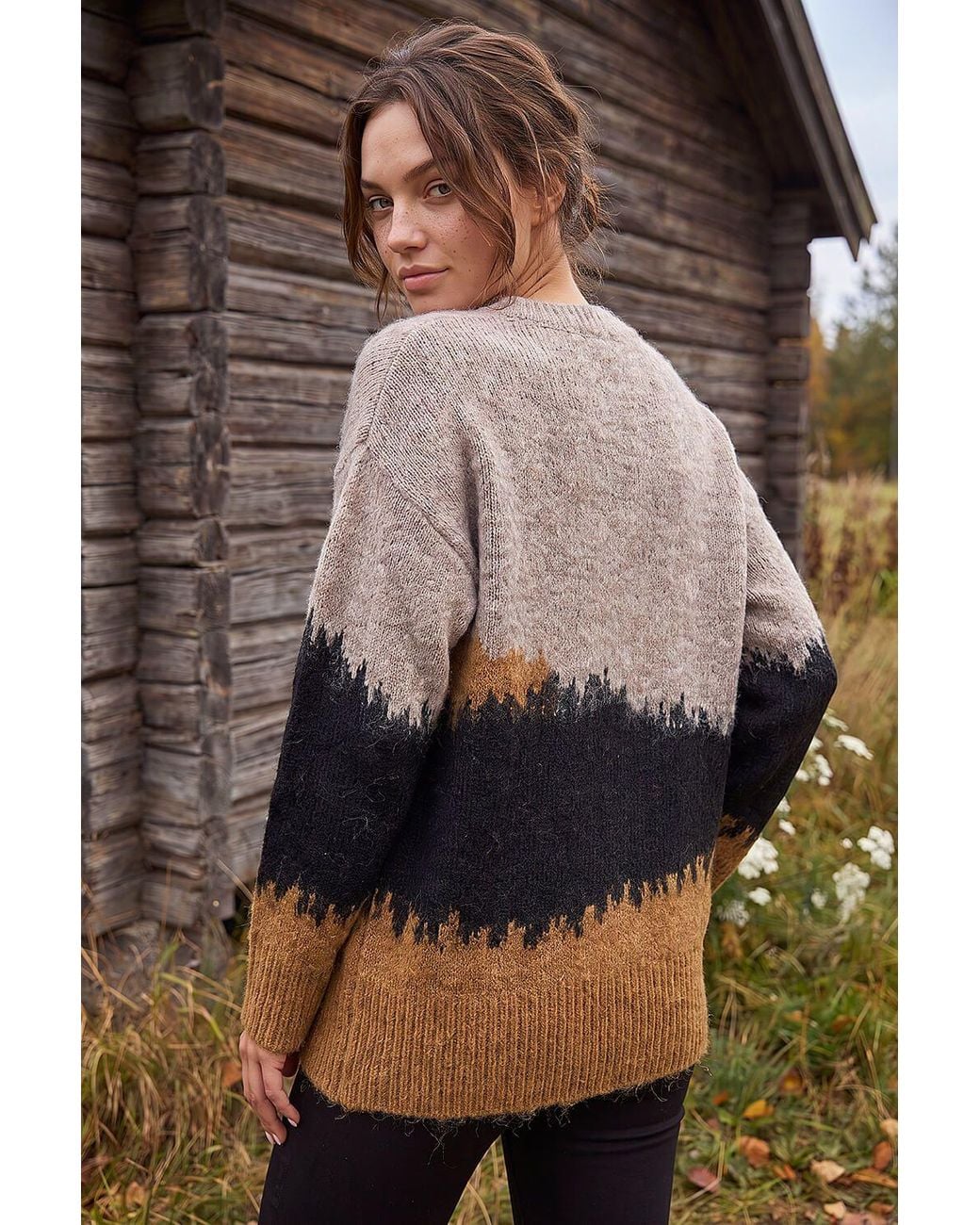 Roman Gray Petite Abstract Knit Jumper