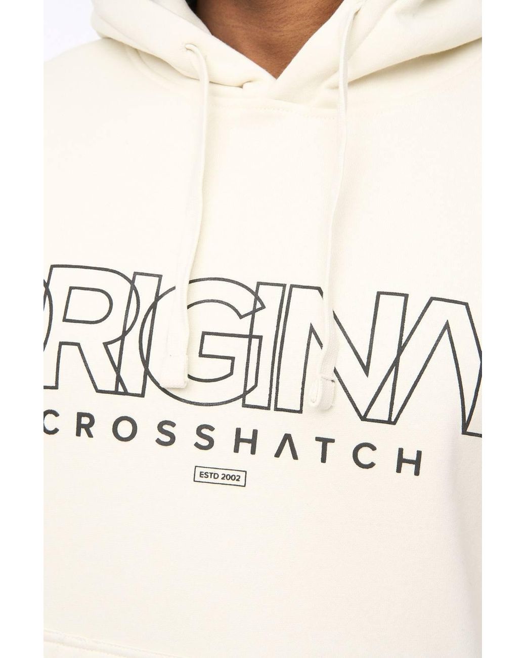 Crosshatch White Carrimoore Premium Graphic Hoodie With Soft-Touch & High Build Details for men