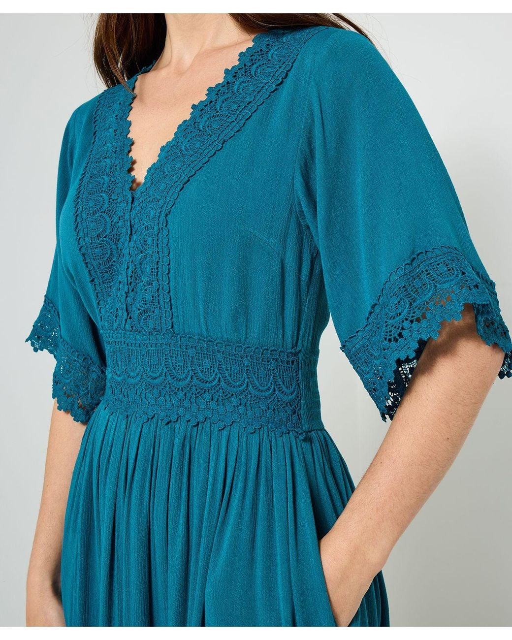 Joe Browns Blue Flattering Boho Lace Dress