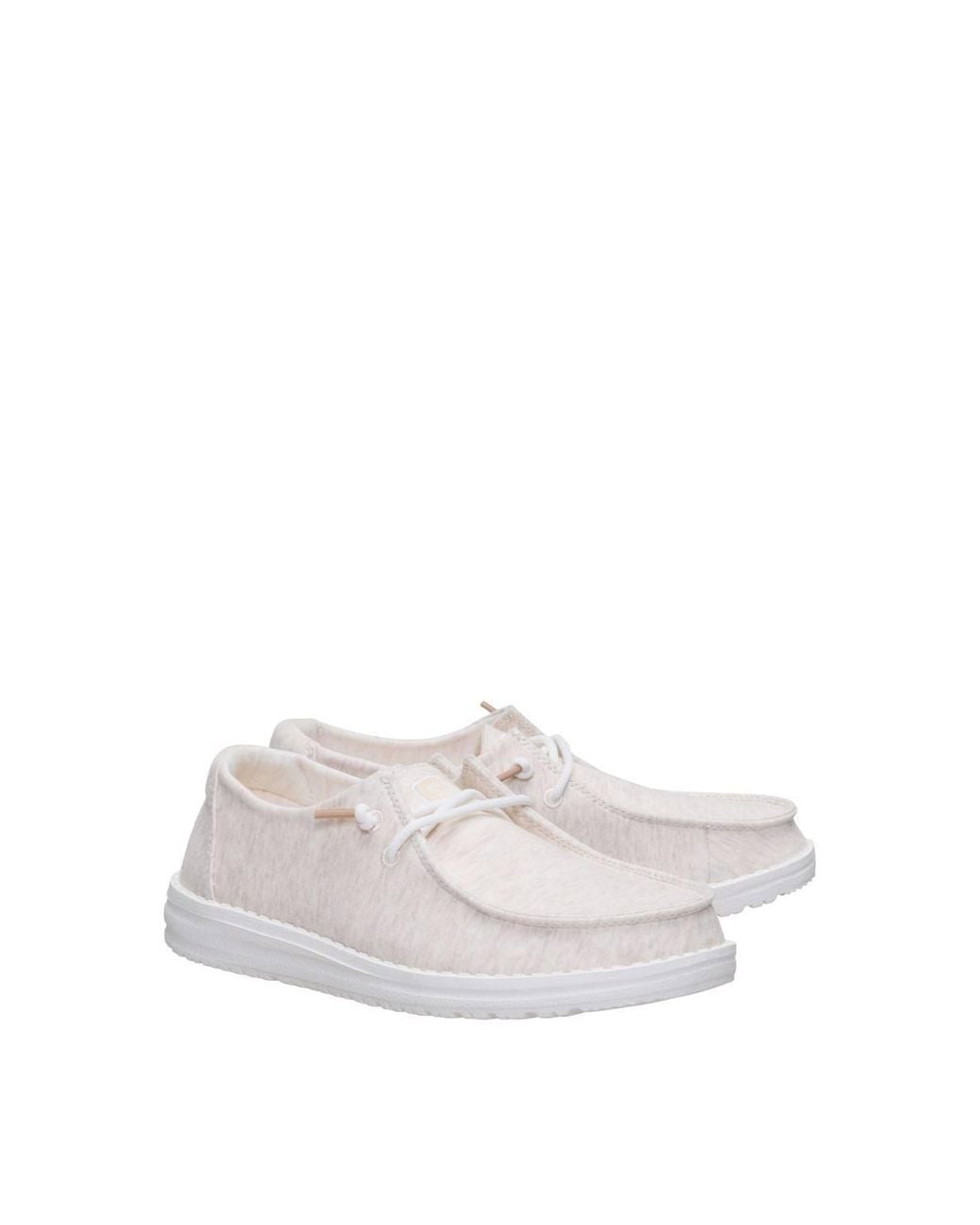 HeyDude White Wendy Stretch Jersey Slip On Shoe