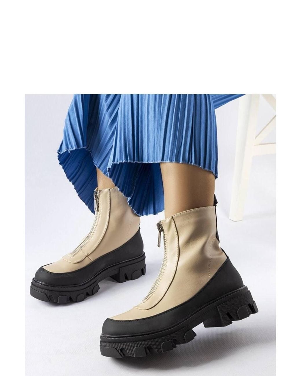 Love Lace Blue Winter Rubber Ankle Boots With Practical Side Zipper Comfort
