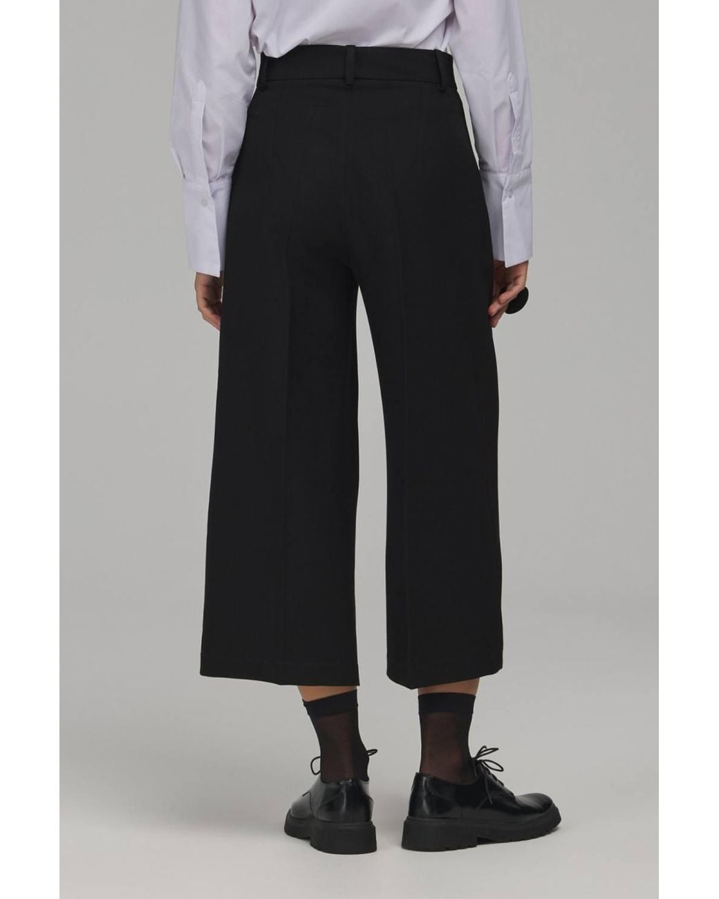 Love Lace Black Everyday Viscose High Waisted Wide Leg Trousers