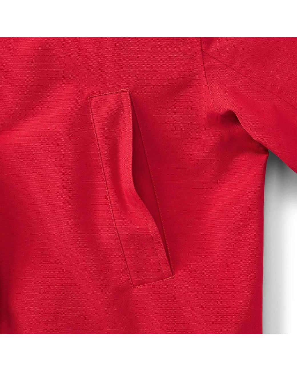 Lands' End Red Waterproof Squall Jacket With Corduroy Collar