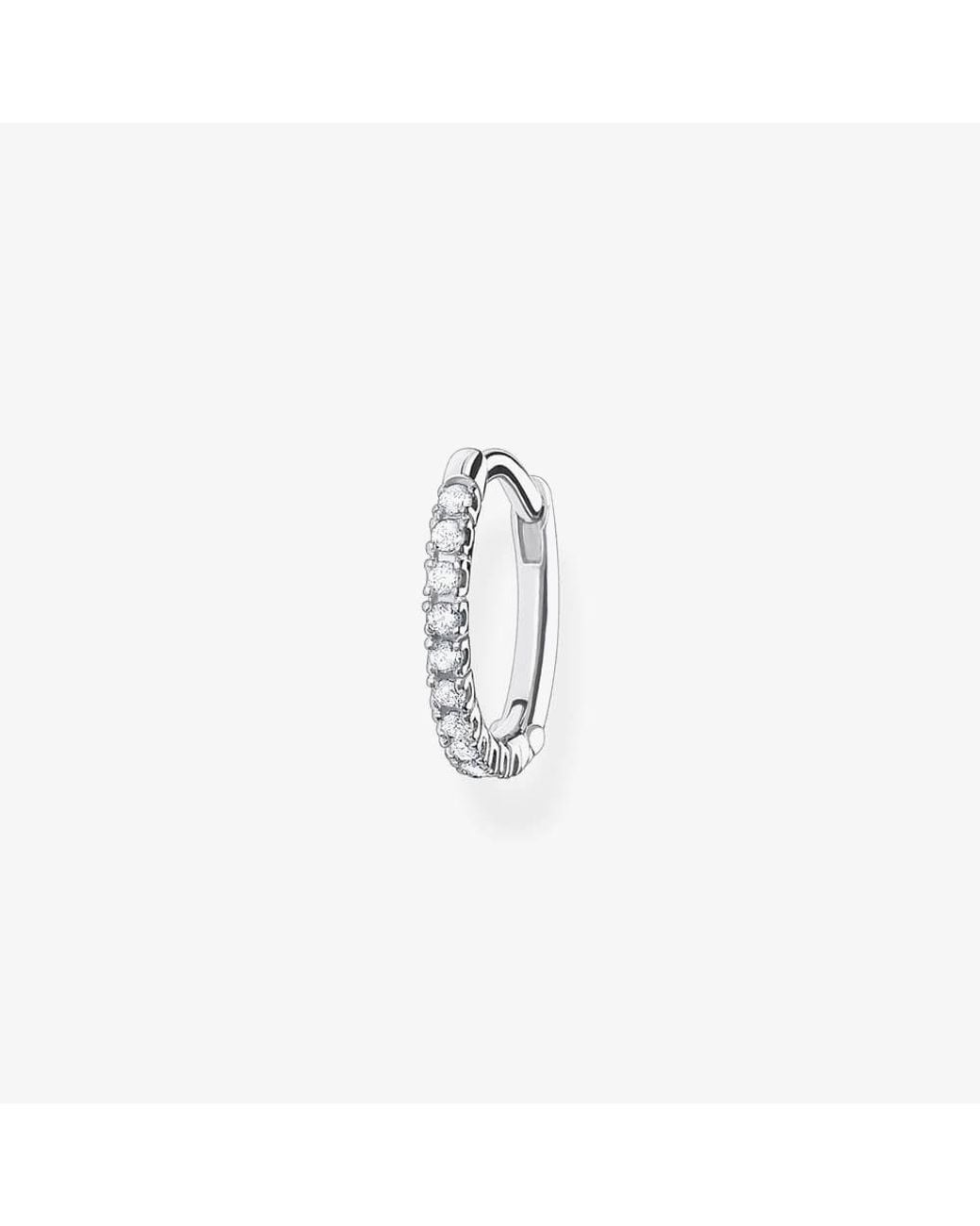 Thomas Sabo White Cubic Zirconia Single Hoop Earring Cr659-051-14