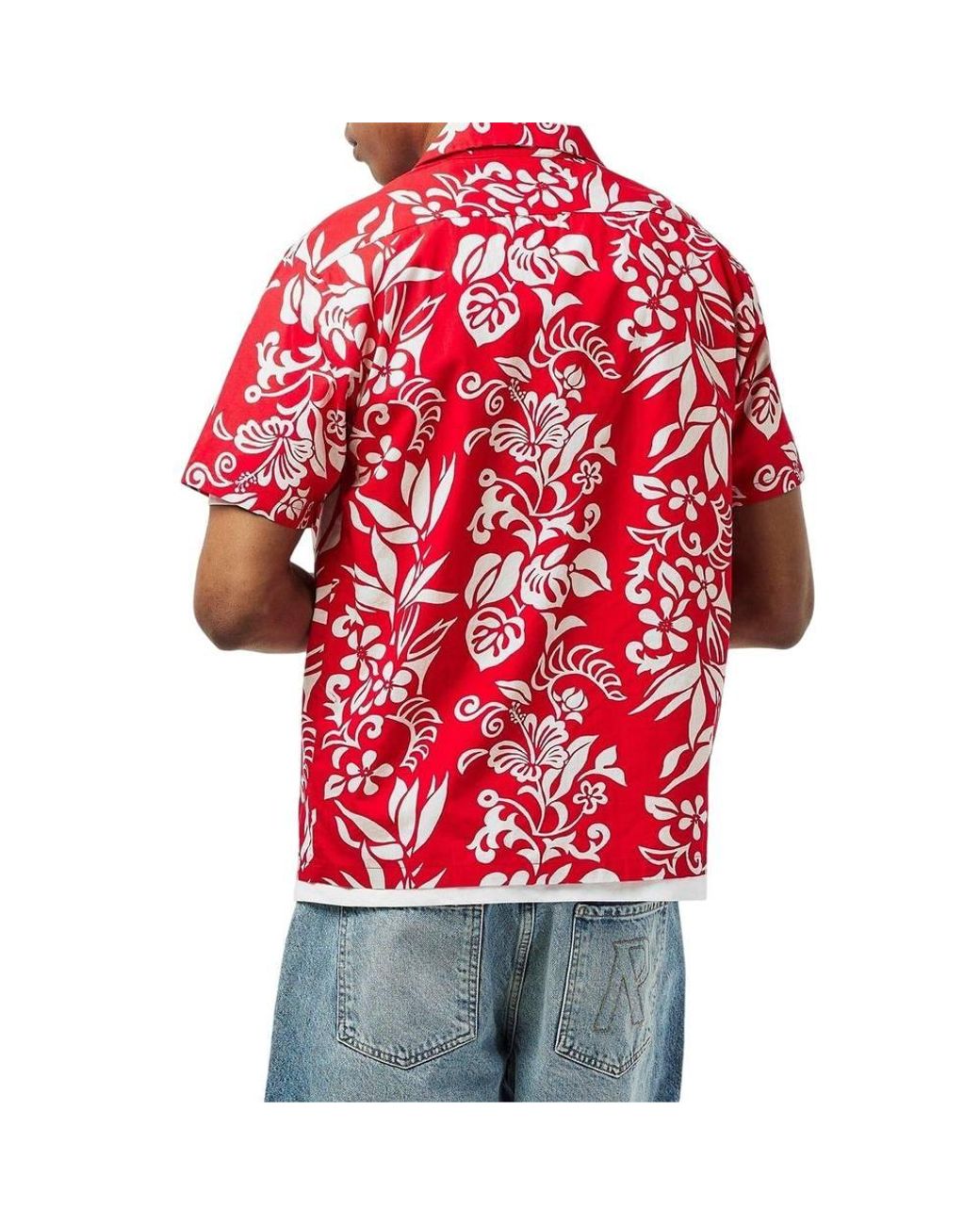 Replay Red Hawaiian Short-Sleeved Shirt for men