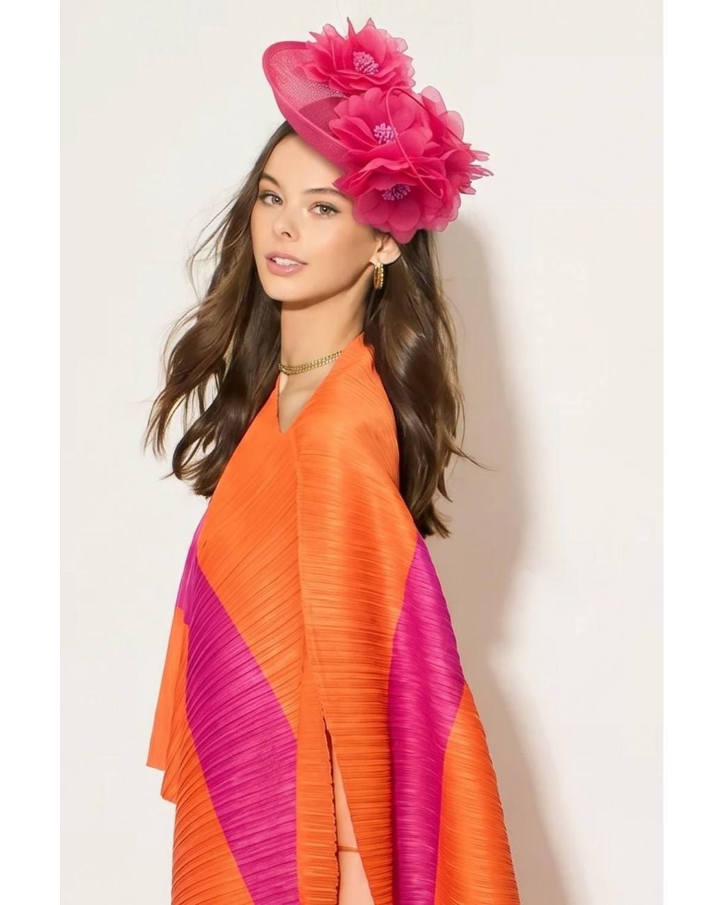 CY Pink Statement Floral Fascinator Headpiece