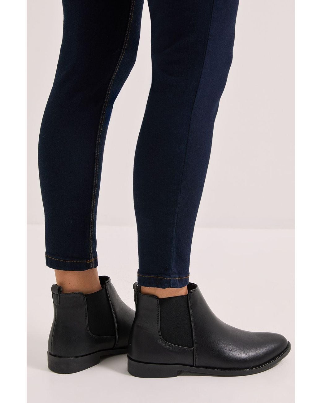 Dorothy Perkins Black Wide Fit Megs Flat Chelsea Boots
