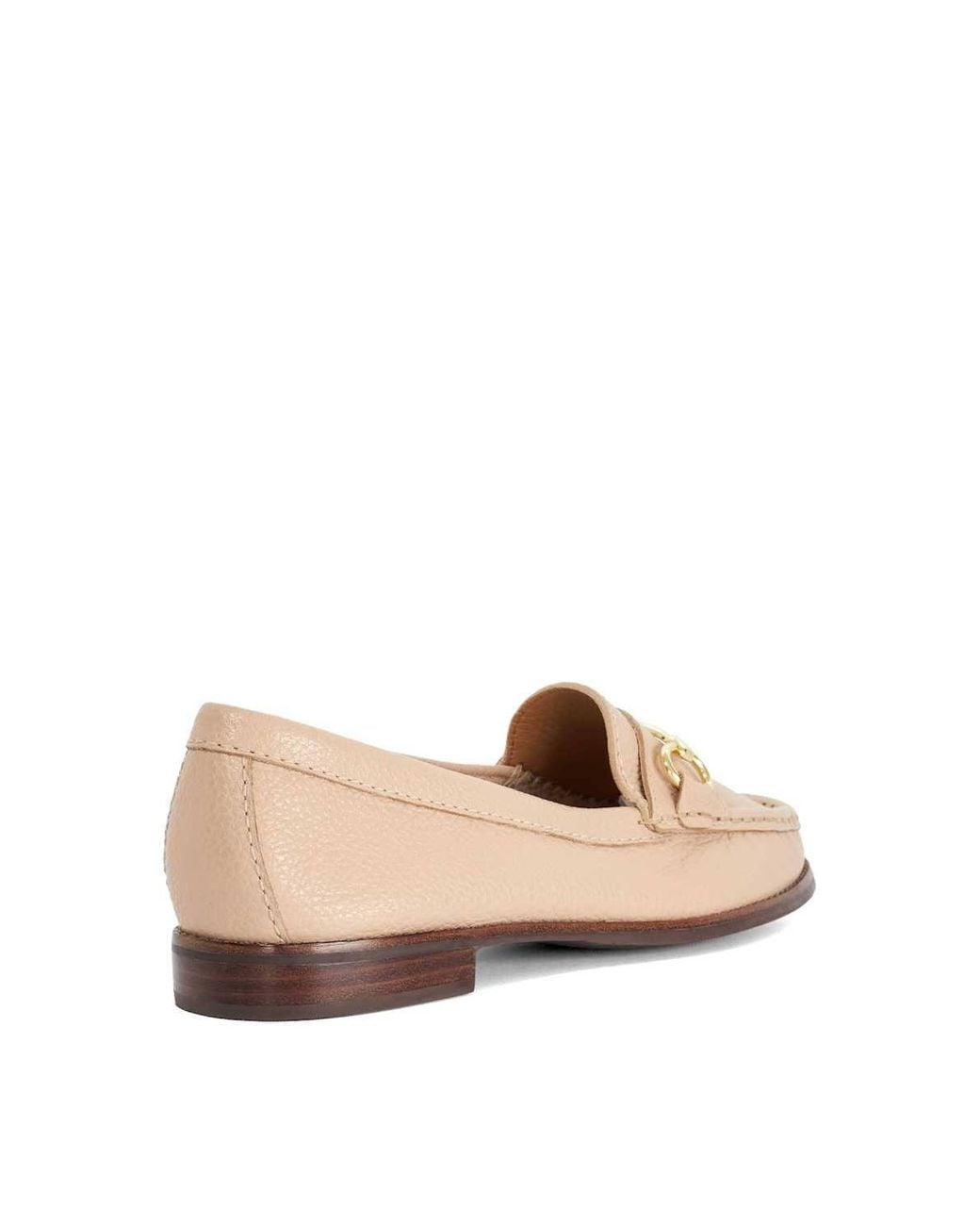Dune Pink Wide Fit 'Glenny' Leather Loafers