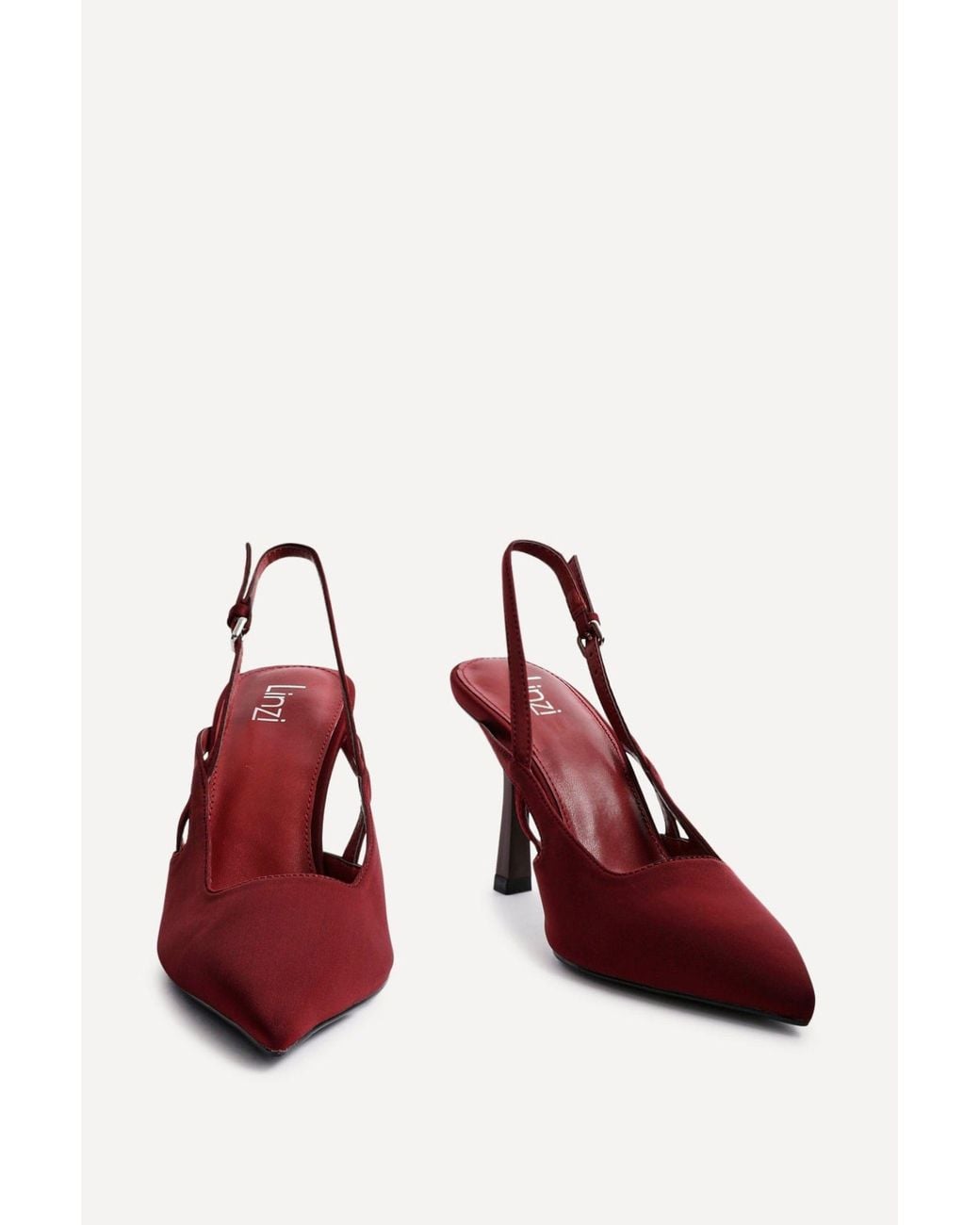 Linzi Red Rhea Scuba Sling Back Court Heels