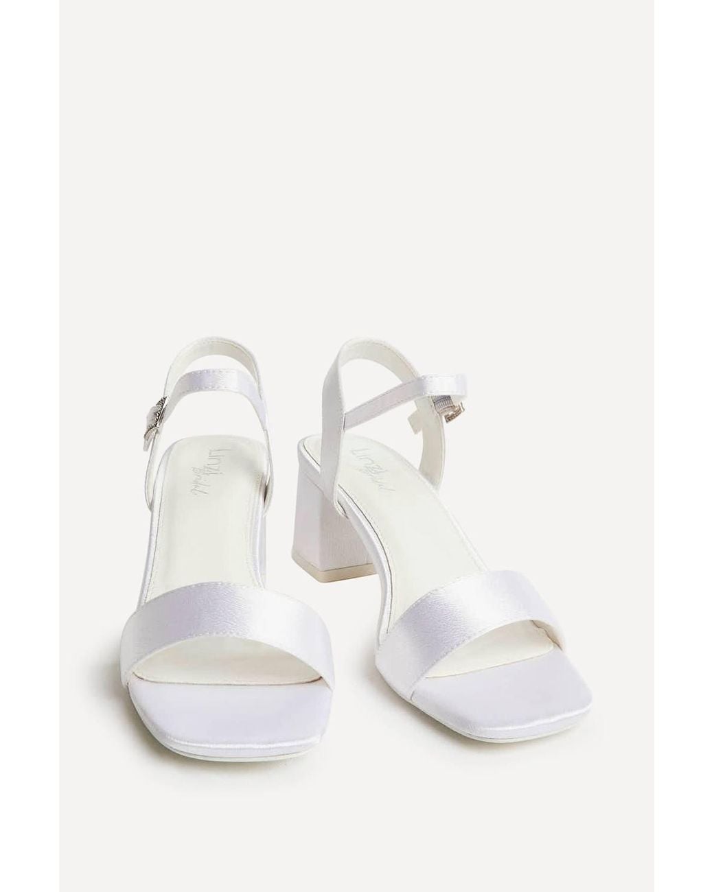 Linzi White Cherish Bridal Ivory Satin Heeled Sandals