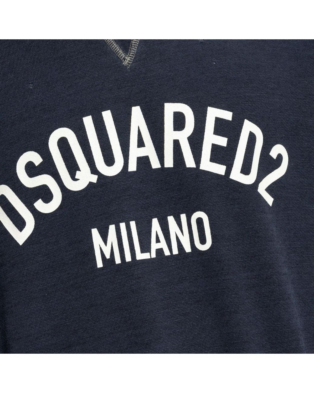 DSquared² Blue Milano Logo Cool Fit Sweatshirt for men