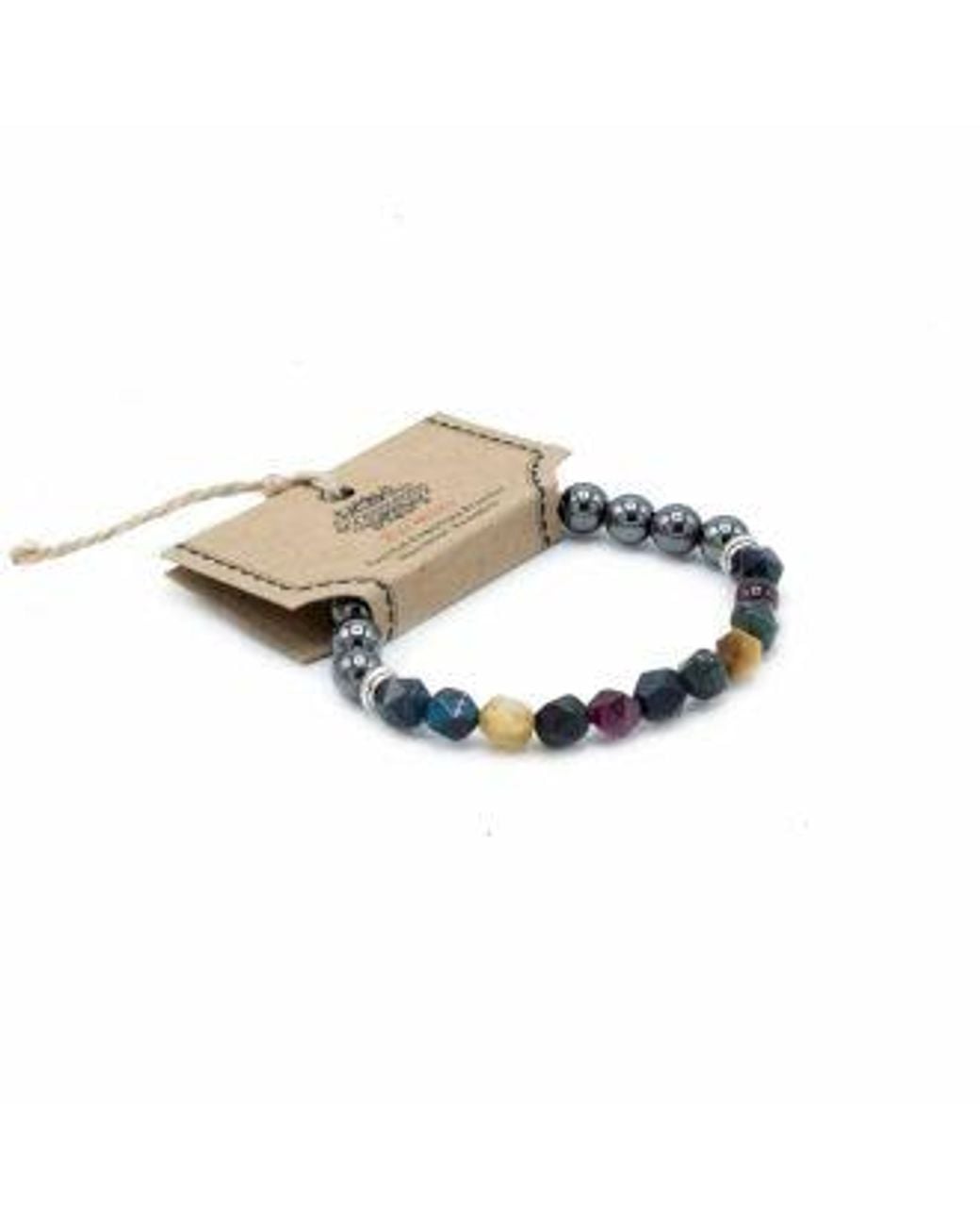 KDMD Metallic Faceted Gemstone Bracelet