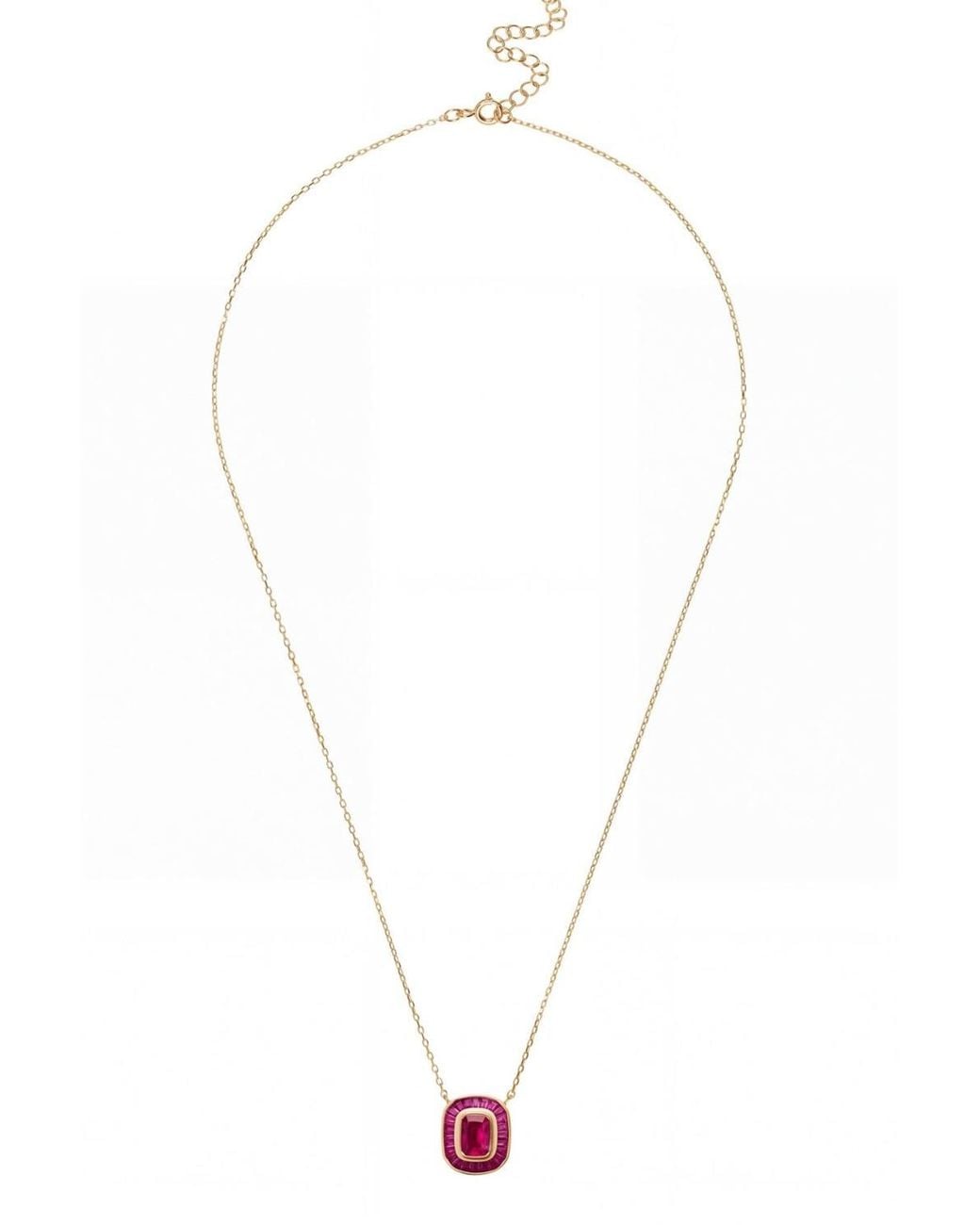 Latelita London Pink Great Gatsby Ruby Pendant Necklace