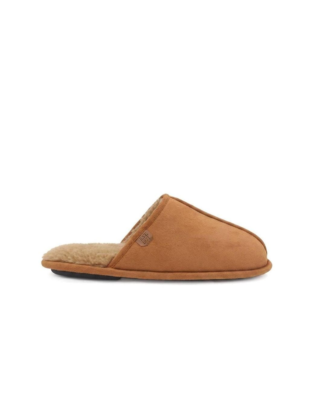 Pavers Brown Wide Fit Luxury Mule Slippers for men