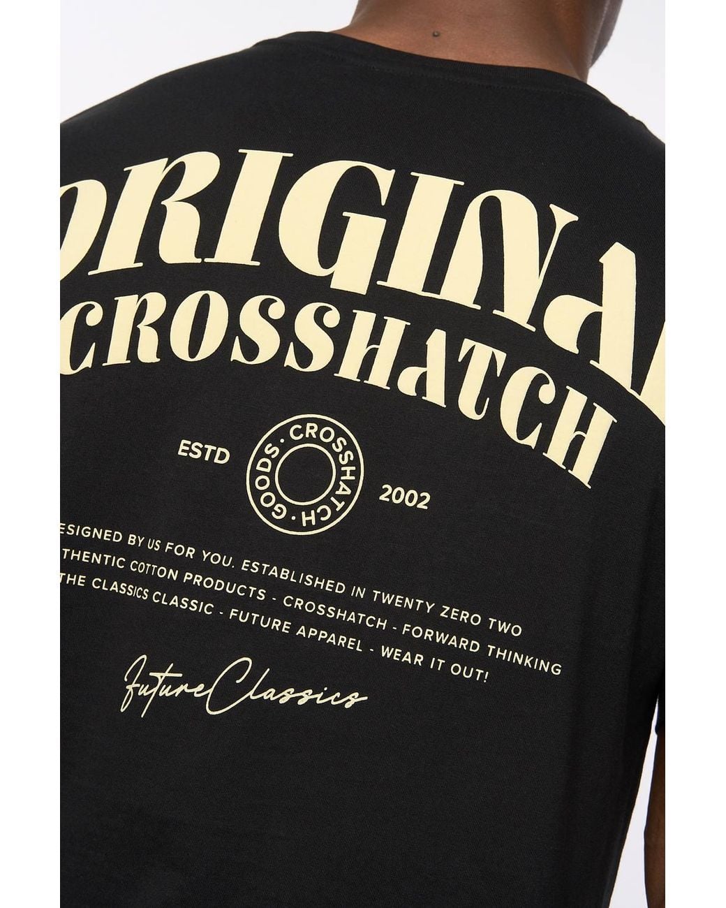 Crosshatch Black Labstock Crew Neck Cotton T-Shirt With Graphic Print for men