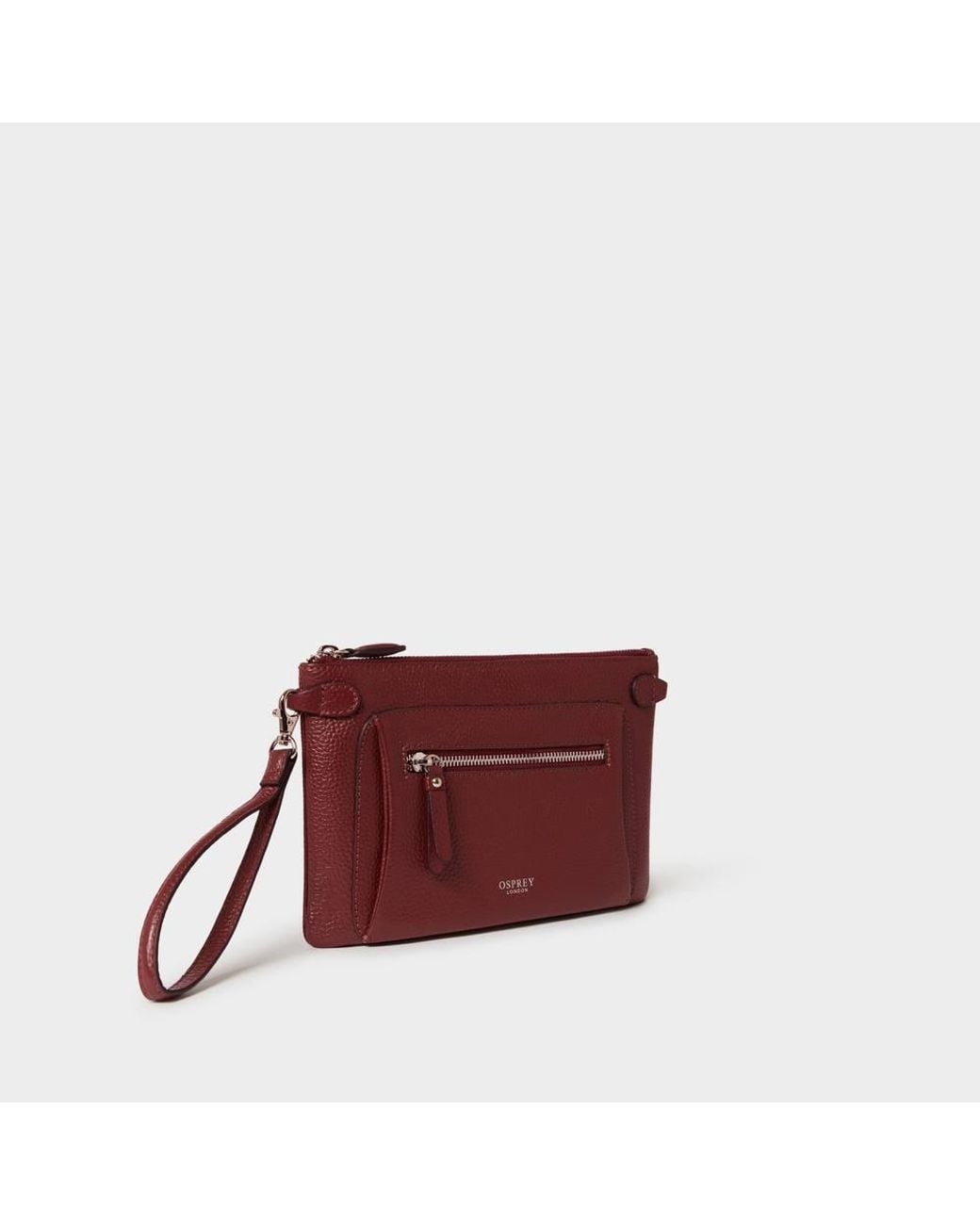 Osprey Red The Ruby Leather Crossbody Clutch Bag