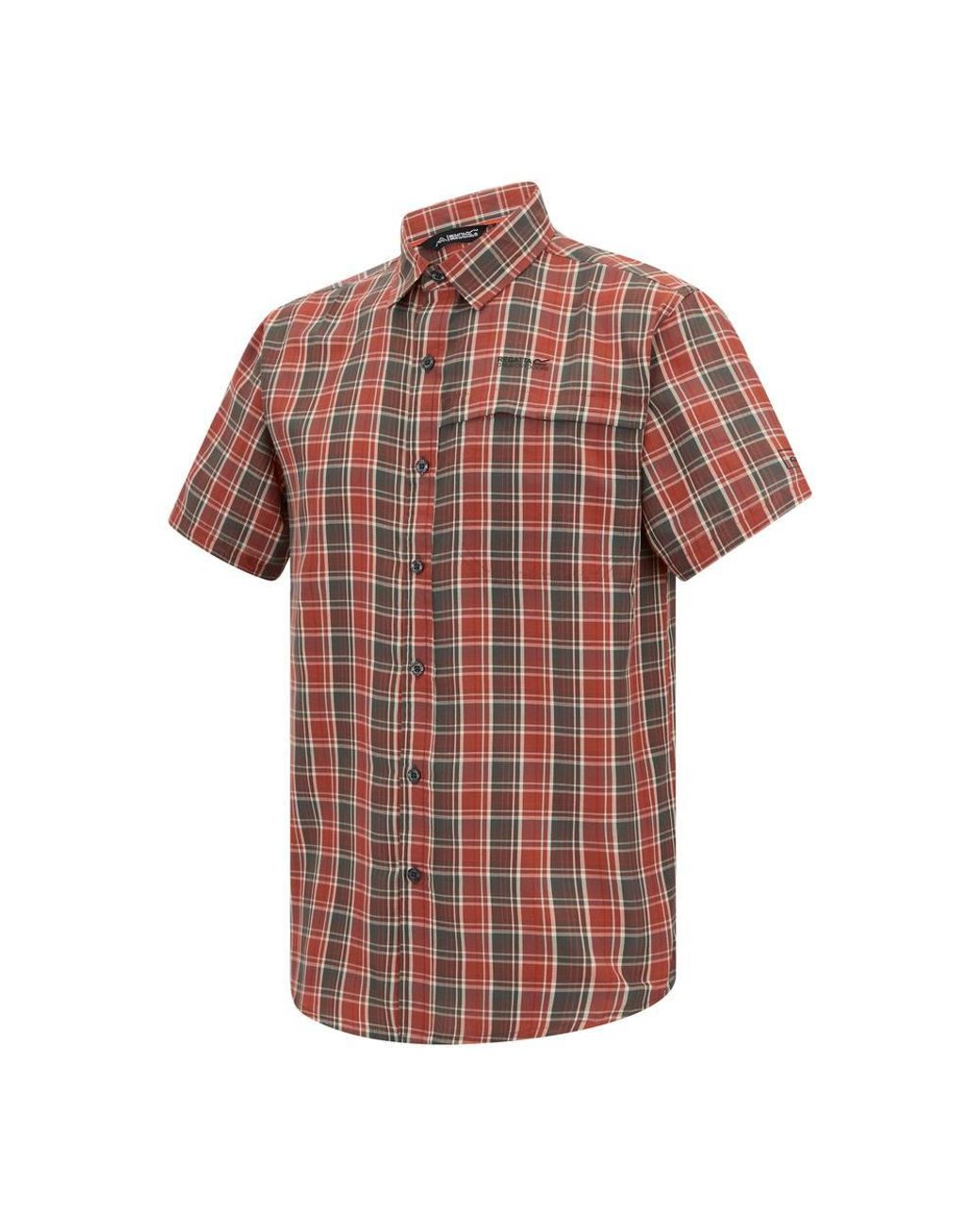 Regatta Red Mindano Short Sleeved Check Shirt for men