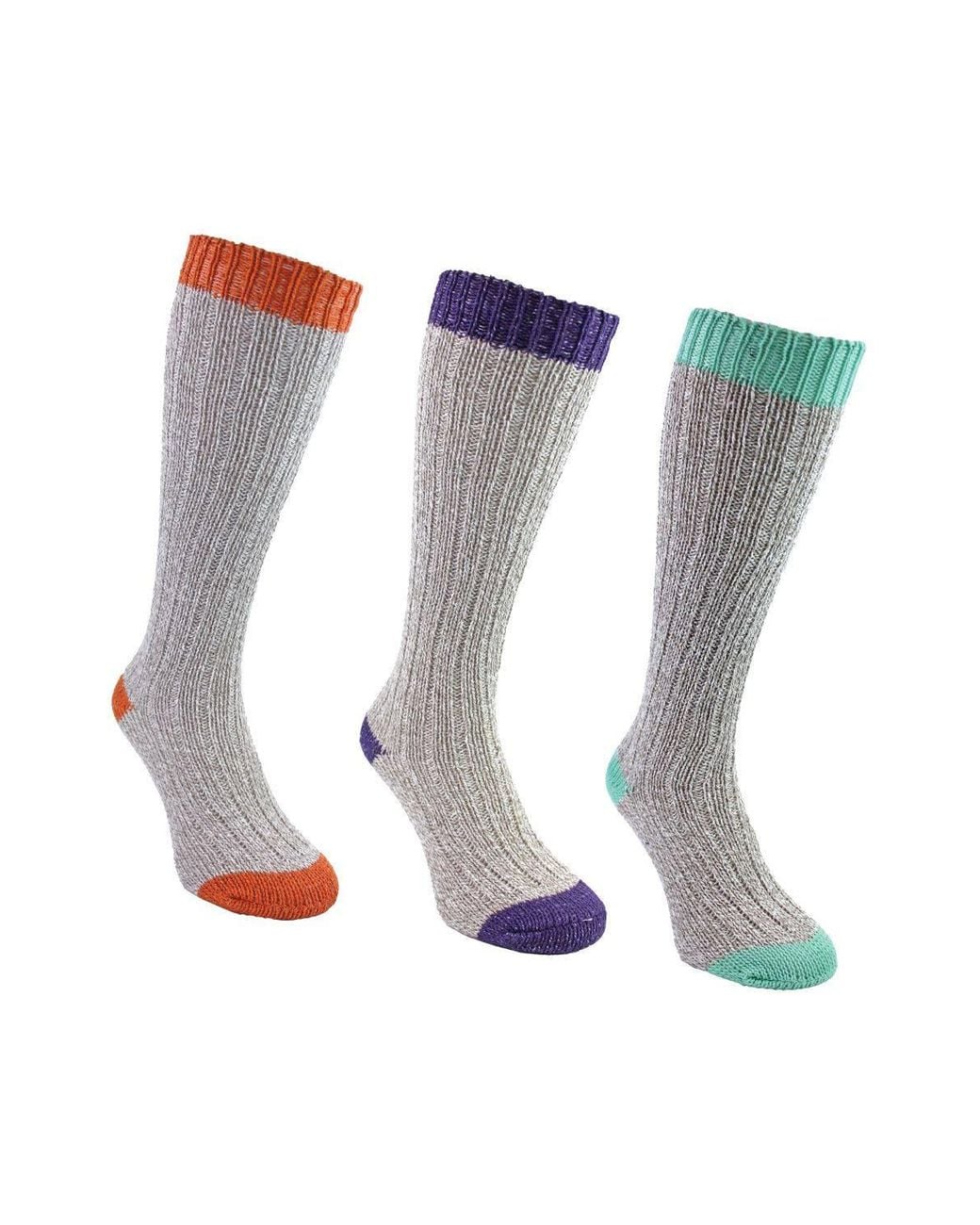 Sock Snob Gray 3 Pairs Extra Long Warm Wool Socks