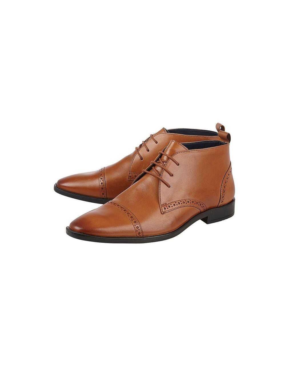 Lotus Brown 'Norris' Leather Lace-Up Boots for men