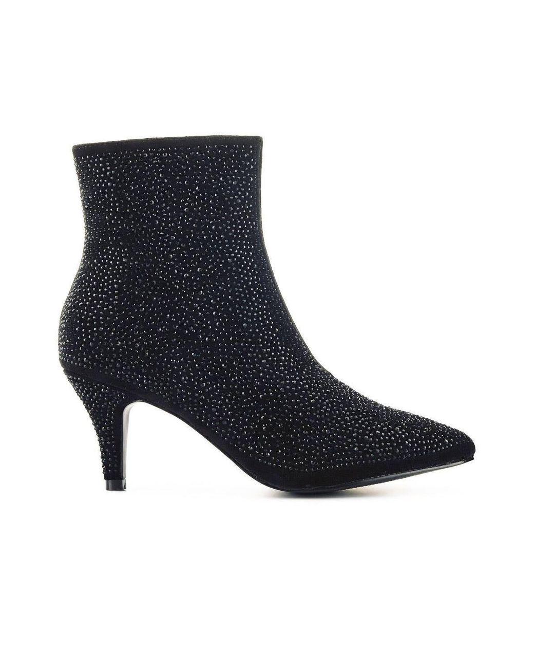 Pavers Black Cone-Heeled Smart Ankle Boots