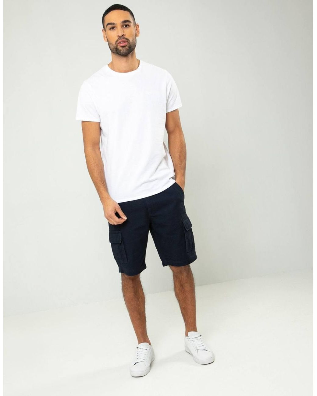 Threadbare Blue Cargo Shorts for men