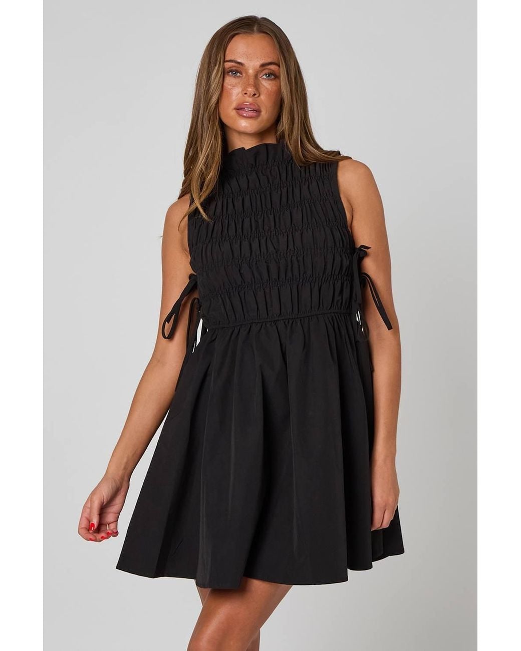 Urban Bliss Black Shirred Mini Dress