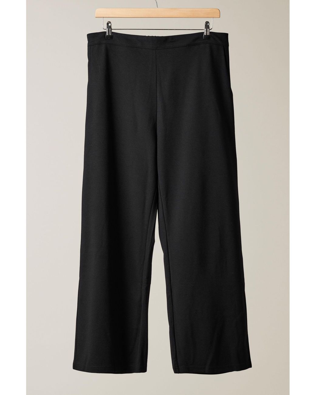 Evans Black Side Stripe Wide Leg Trousers