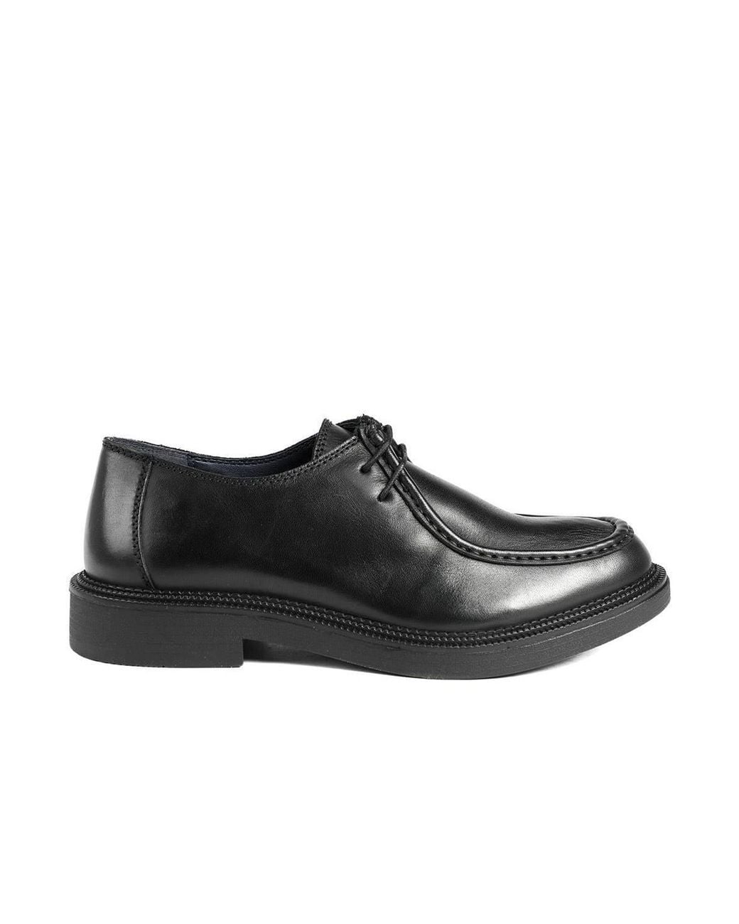 Jones Bootmaker Black Karson Stitched Upper Smart Leather Shoes for men