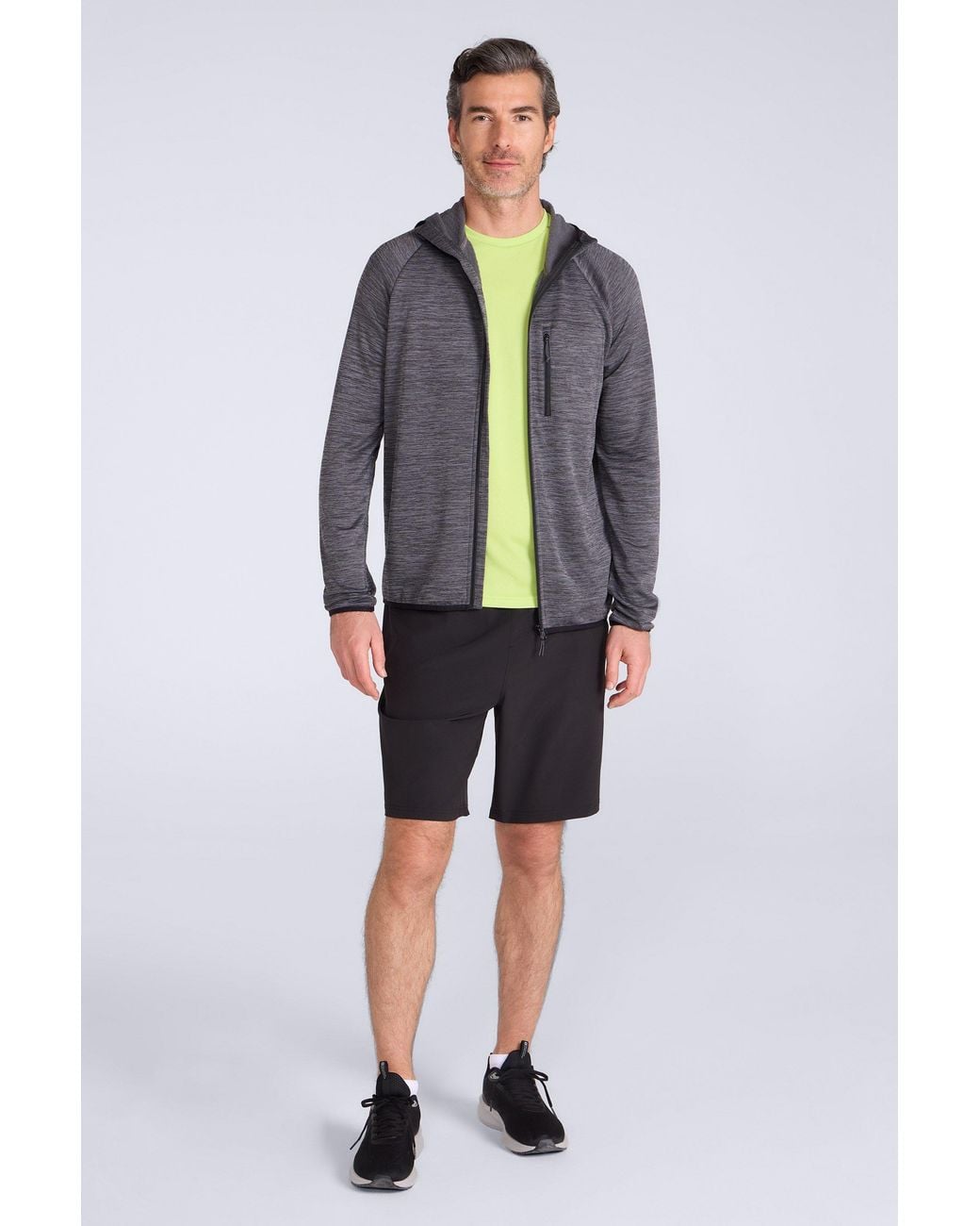 Mountain Warehouse Gray 'Marker' Lightweight Moisture Wicking Elasticated Cuffs Active Hoodie for men