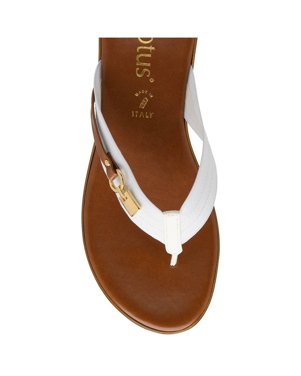 Lotus Brown 'Esino' Toe-Post Wedge Sandals