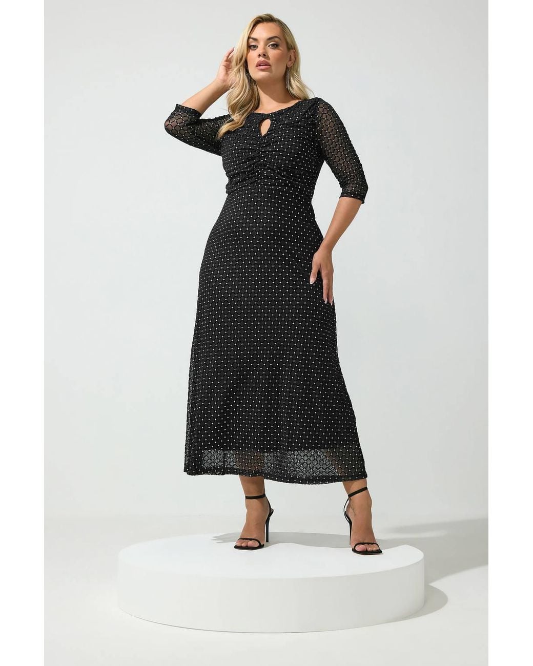 Yours Black Glitter Maxi Dress